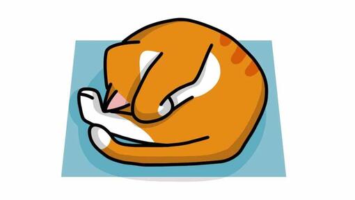 kat verstopt zich tijdens het slapen illustratie