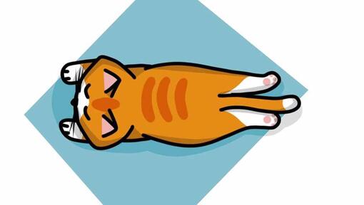 kat in superman houding slapen illustratie