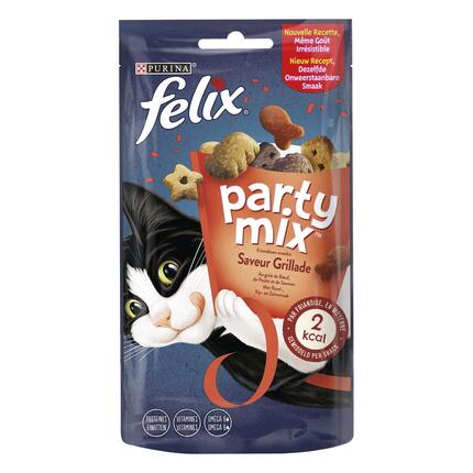 Verpakking PURINA® FELIX® PARTY MIX Snacks Mixed Grill met rund, kip en zalm