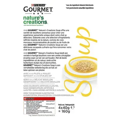 Achterkant Verpakking GOURMET® NATURE'S CREATIONS SOEP KIP