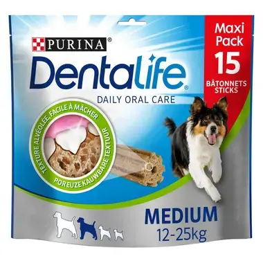 Verpakking Dentalife® kauwsticks voor middelgrote honden tussen 12 en 25 kg