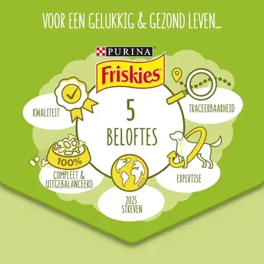 De 5 Beloftes Friskies Hond