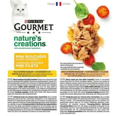 Dos d' Emballage GOURMET® NATURE'S CREATIONS MINI BOUCHÉES À LA VOLAILLE