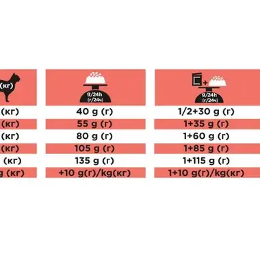 Rations journalières recommandées PRO PLAN® VETERINARY DIETS Feline DM St/Ox Diabetes Management